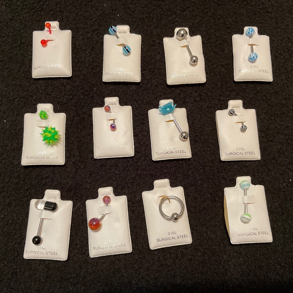 Assorted Pierced body jewelry each, New never used, you get all